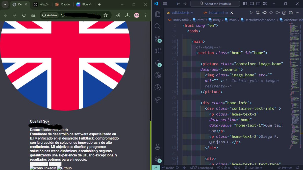 diferthc's tweet image. #100daysofcodechallenge
#100DaysOfCode
#DeveloperSoftware
Day six, although I didn't share anything yesterday, it doesn't mean that I´m not learning. I'm still building my portfolio!
