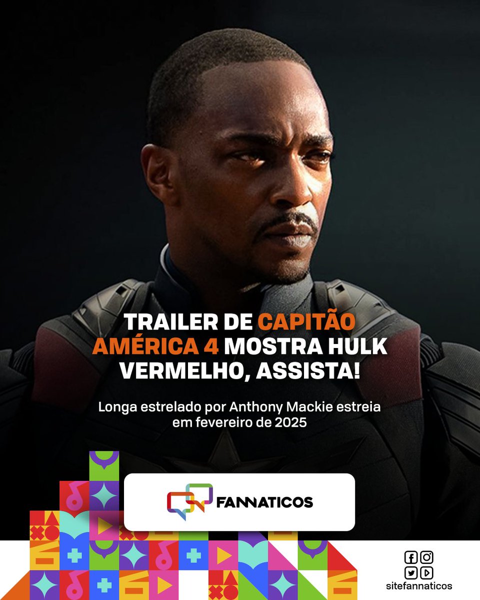 sitefannaticos's tweet photo. Trailer de Capitão América 4 mostra Hulk Vermelho, assista!. Saiba mais:

https://t.co/Hq8tkRyrL3

#fannaticos #entretenimento #culturapop #nerd #filmes #series #quadrinhos #hq #fama #games #musica #livros https://t.co/qO6XepU4F6