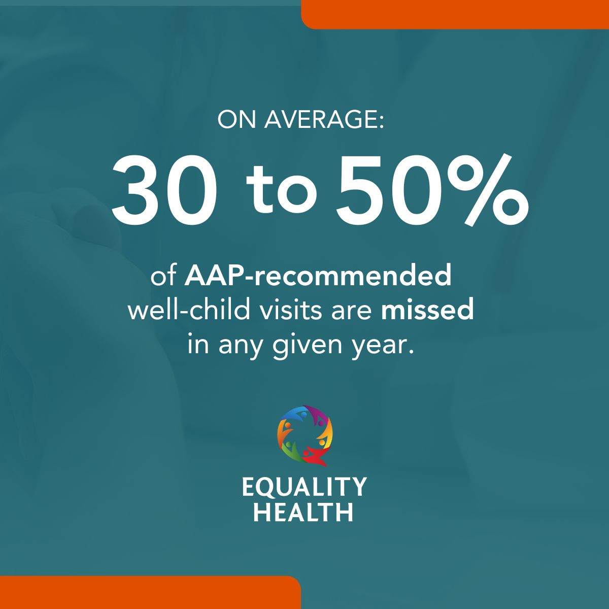 EqualityHealth's tweet image. Children miss 30%-50% of crucial well-child visits. These visits offer opportunities for early detection of health issues. Providers play a pivotal role in these visits. Let’s ensure every child receives the preventive care they need. #EqualityHealth #WellChildVisits