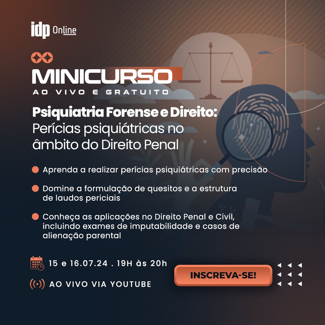 📚 Você tem interesse em aprender mais sobre perícias? Participe de uma super aula sobre direito processual penal totalmente gratuita. Se inscreva: bit.ly/4bDSq5X