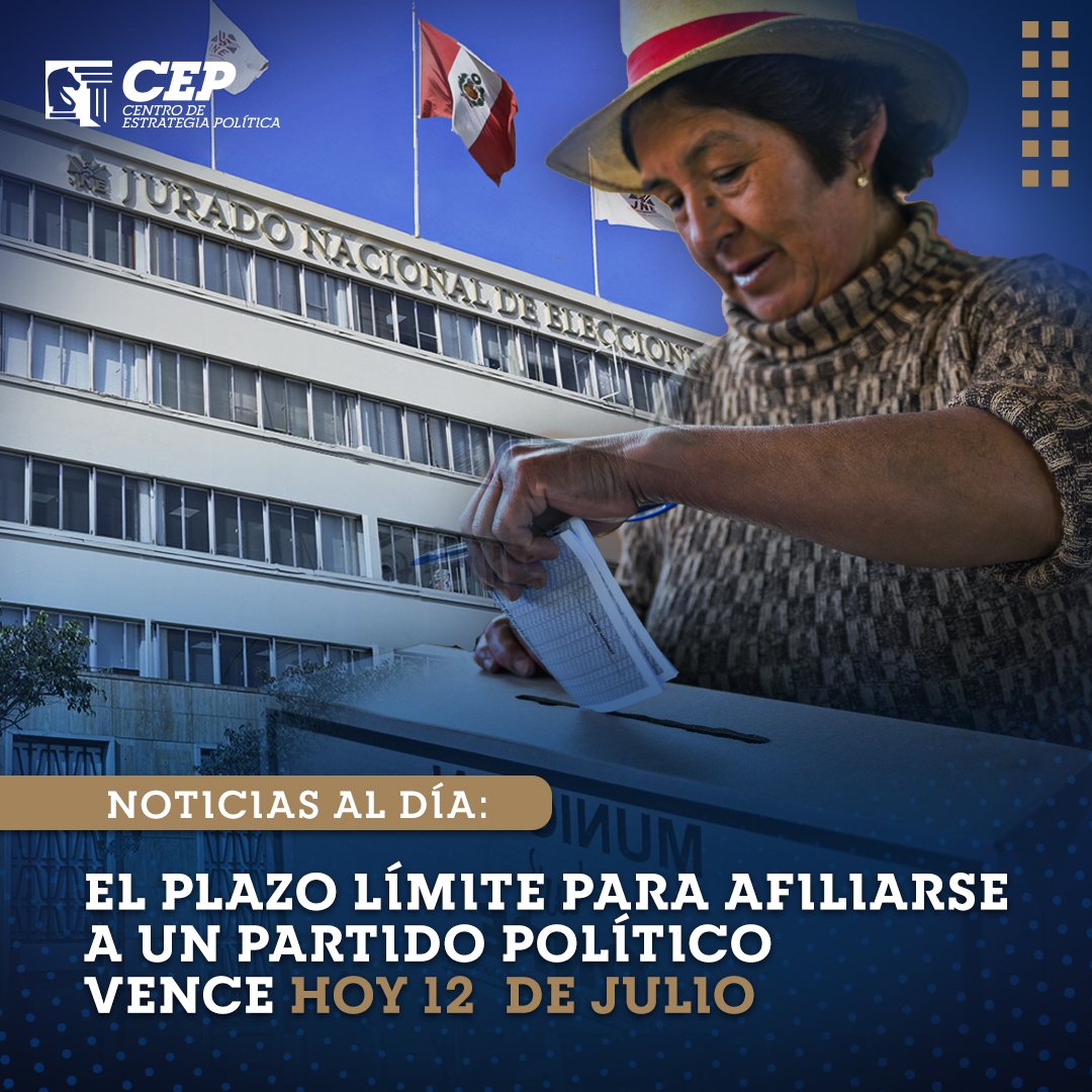 PERU_CEP's tweet photo. ¡Atención, ciudadanos! 📢
Hoy, 12 de julio, es el último día para afiliarse a un partido político y participar en las elecciones primarias de 2026.💪☝🇵🇪

✅ Visita nuestra página web para estar al día de esta y más noticias:
https://t.co/irAQFhGdng

#Elecciones2026 #JNE #perú https://t.co/mNsqzt4CzM