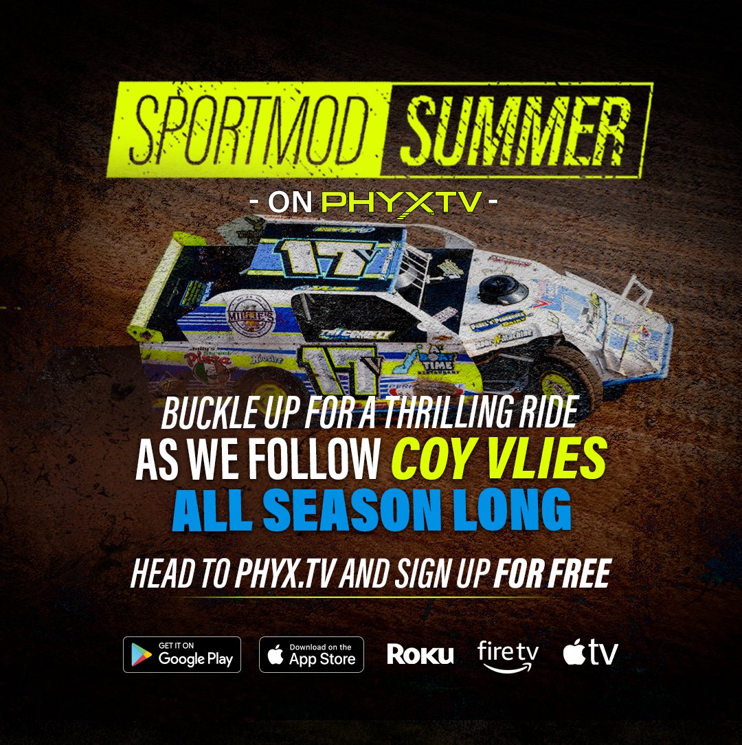 Summer's heating up on PHYXTV! 🔥
Get ready to follow Coy Vlies all season long in the Sportmod races - it's gonna be one wild ride! 🏁
Head to Phyx.tv and sign up for FREE to catch all the action.