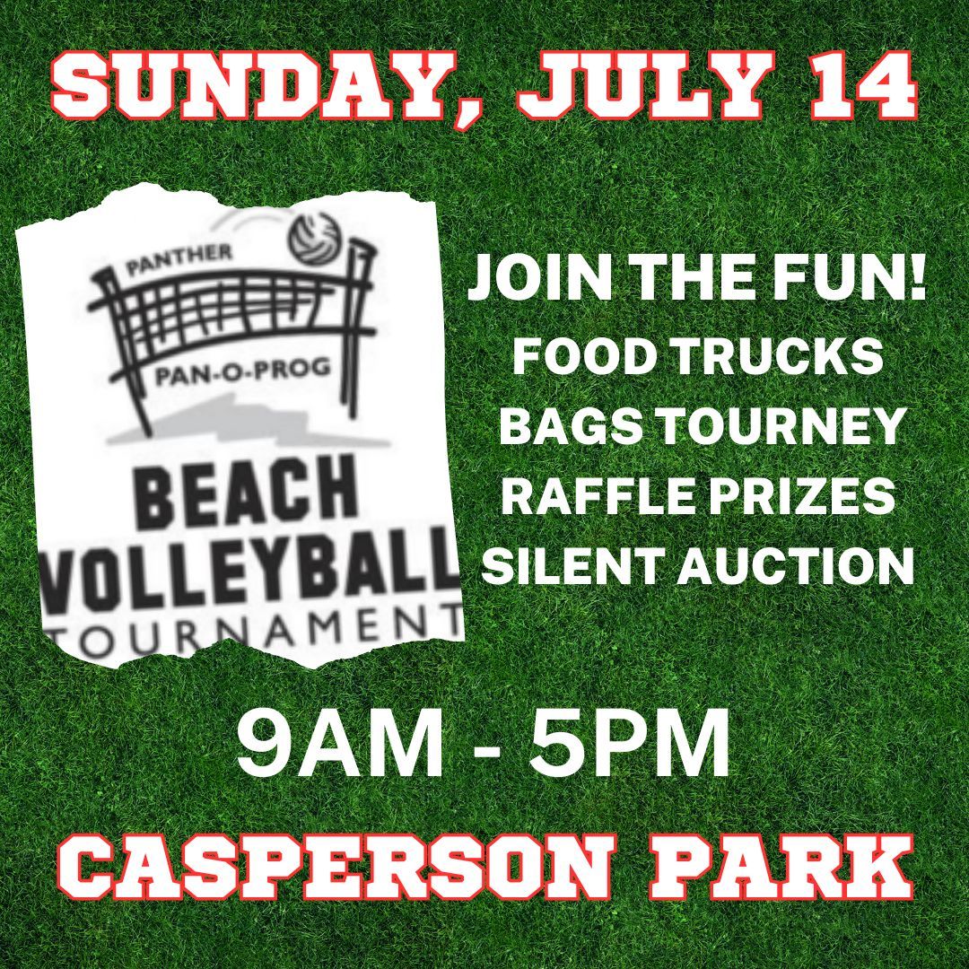 It’s going to be a beautiful day for the Panther Pan-O-Prog Beach Volleyball tournament! Come cheer on the teams as they play, enjoy the Live DJ, delicious food, and even win some incredible prizes!

Hope to see you there!