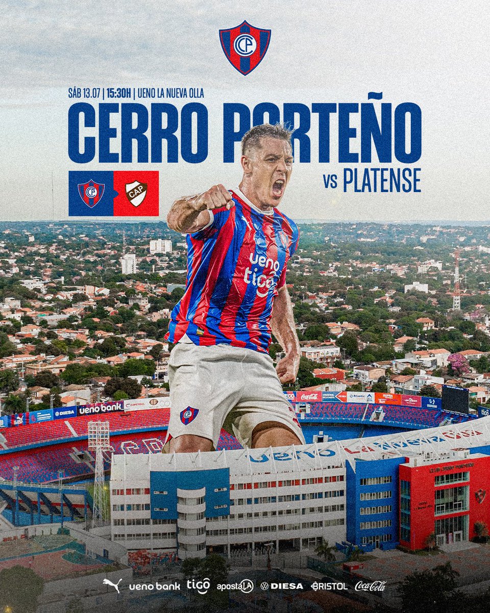 ¡Próximo partido! 🔜⚽

Cerro Porteño 🆚 Platense

🤝Amistoso 
🏆Copa VW Diesa 
🏟️ Estadio ueno La Nueva Olla
📅 Sábado 13.07
🕡 15:30