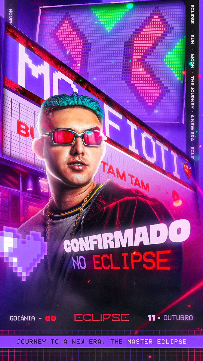 eclipsegyn's tweet photo. 🌑✨ Prepare-se para um eclipse de pura diversão! ✨🌑
O dono do hit "Bum Bum Tam Tam", MC Fioti, vai fazer a festa explodir no nosso palco! 🎶💥
Não perca essa noite épica cheia de hits e muito rebolado. Vem curtir com a gente no Eclipse! 🎤🔥
#MCFioti #BumBumTamTam https://t.co/mAe99gps8C