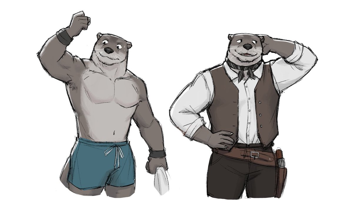 anino_x's tweet photo. Late night sketch with this reeking otter https://t.co/WsYCWm17D6
