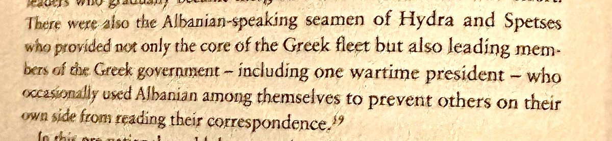 utilitaryan's tweet image. Mazower notes the Greek president used Albanian to avoid being understood by his allies. However, Georgios Kountouriotis, his vice president, and many "Greek" leaders of Arvanite descent could not speak much Greek and usually conversed exclusively in Albanian.
