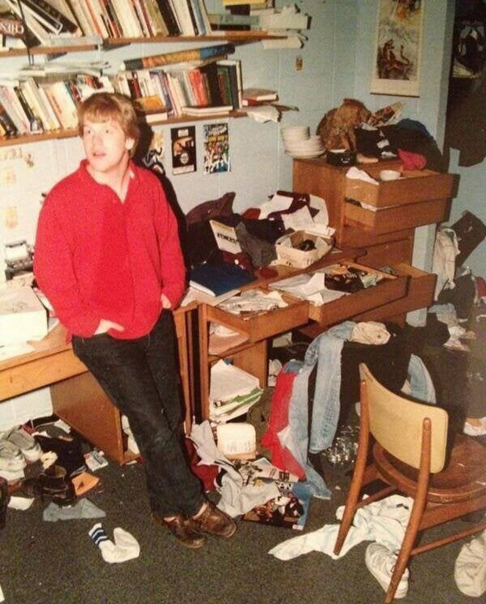 Philip Seymour Hoffman in his university room in New York, circa 1987.