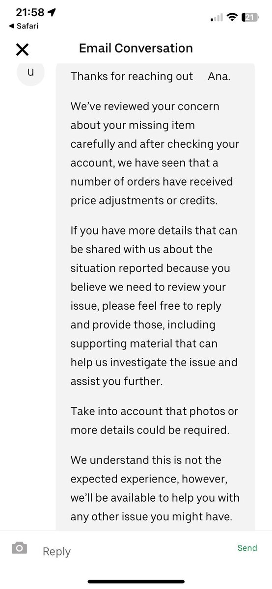 WillC1976's tweet image. @ubereats_uk #shame on you. You keep refusing to reimburse my wife for incorrect/#missingitems with repeated messages that are tantamount to accusing her of dishonesty. How is it her fault that stores keep getting orders incorrect &amp;amp; evidence of the same provided on every occasion