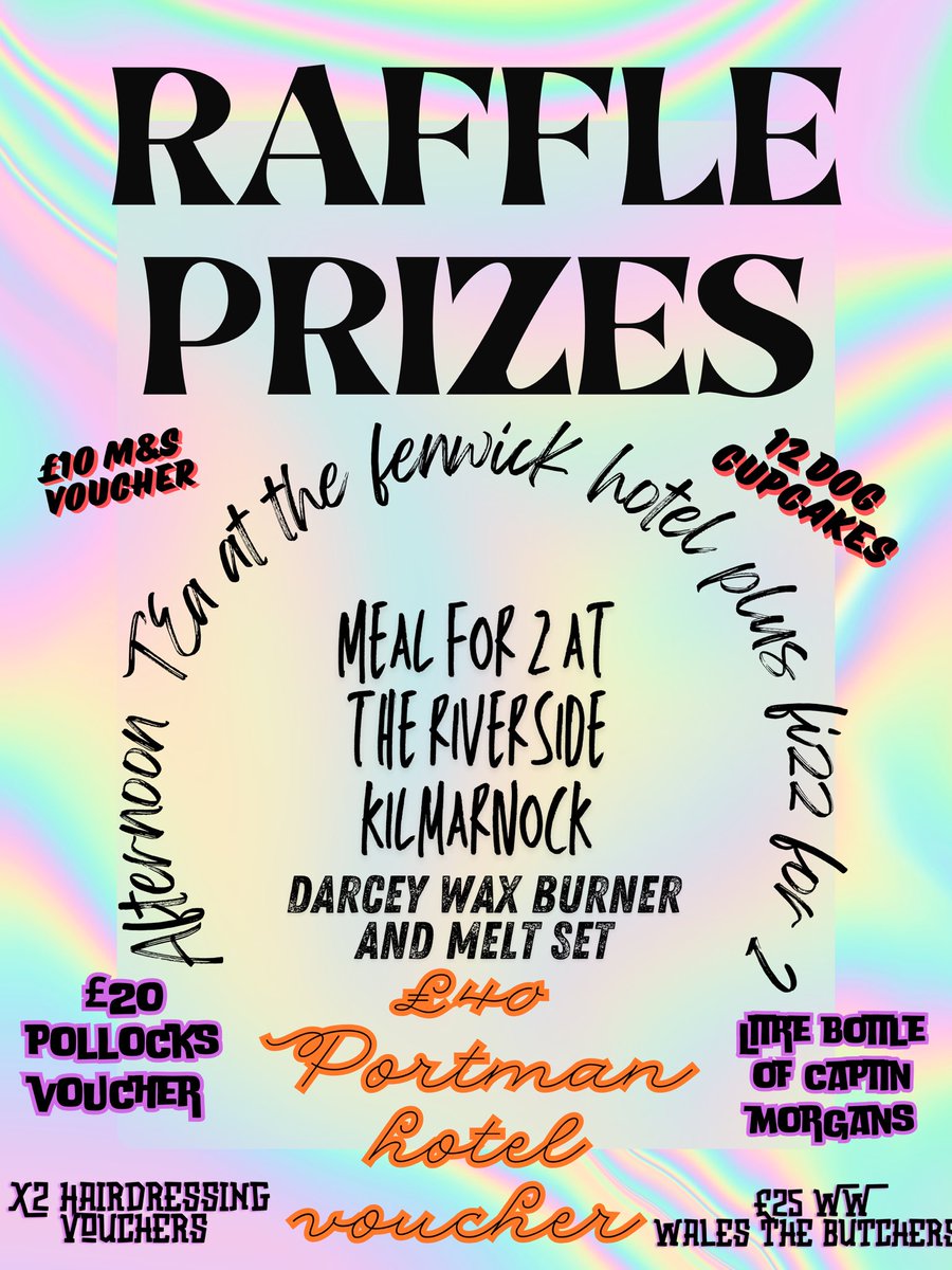 Raffle tickets available within the care home ☺️