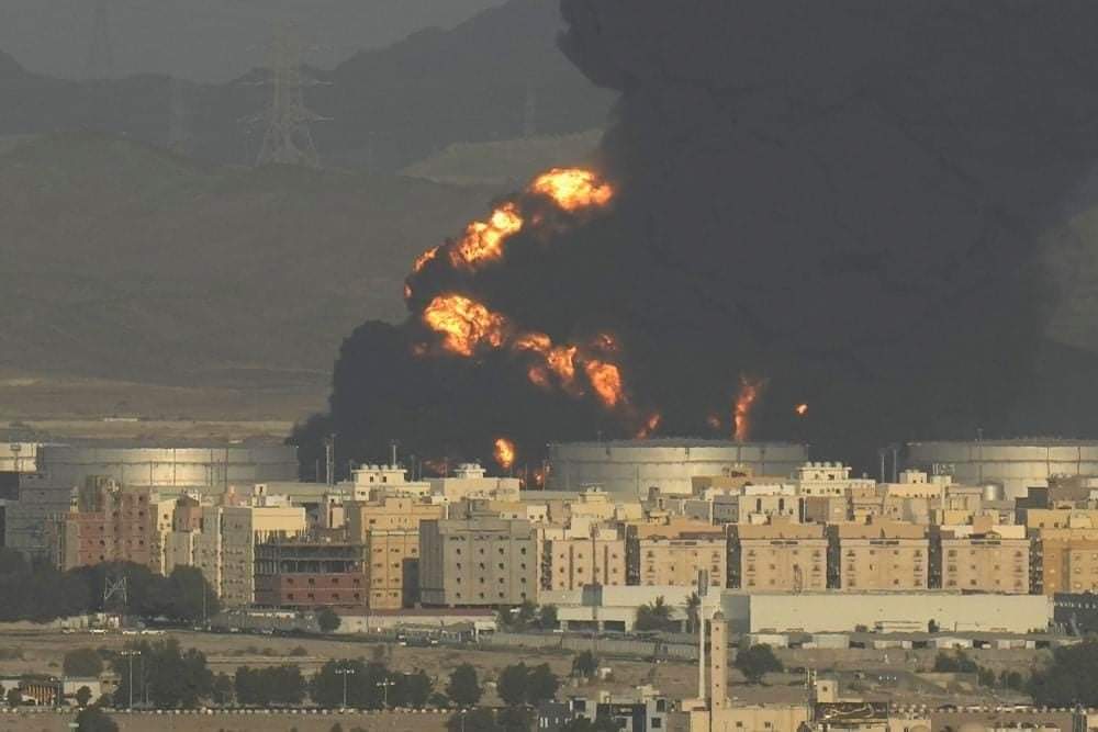 Maqye's tweet photo. After 7 years of aggression against Yemen, Saudi found itself in a great dilemma &amp; was certain that #USA pushed them into this great trap by providing false intelligence. It found itself naked in front of Yemen’s missiles &amp; drones that targeted air bases &amp; finally the oil infra. https://t.co/GkO2X1og3a