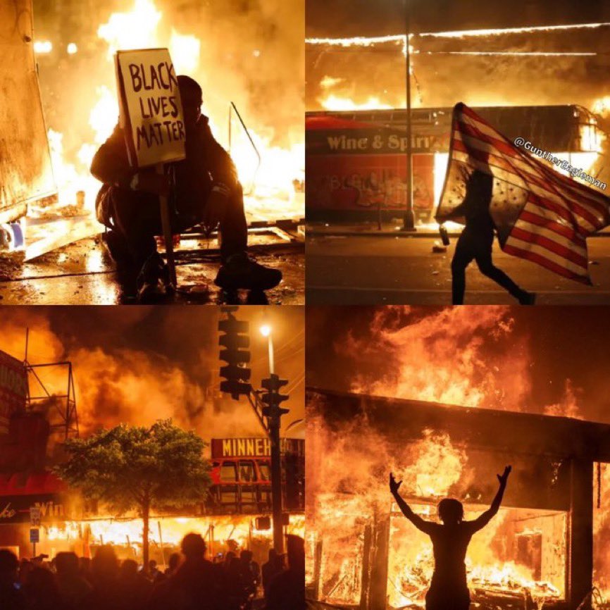 GuntherEagleman's tweet image. This is how Democrats will peacefully protest when President Trump wins…