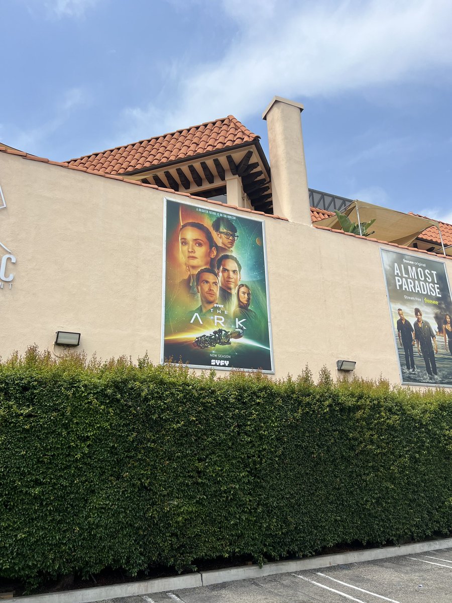 Dean_Devlin's tweet image. New Season 2 of The Ark poster is now up on our building!! #TheArk @SYFY @peacock