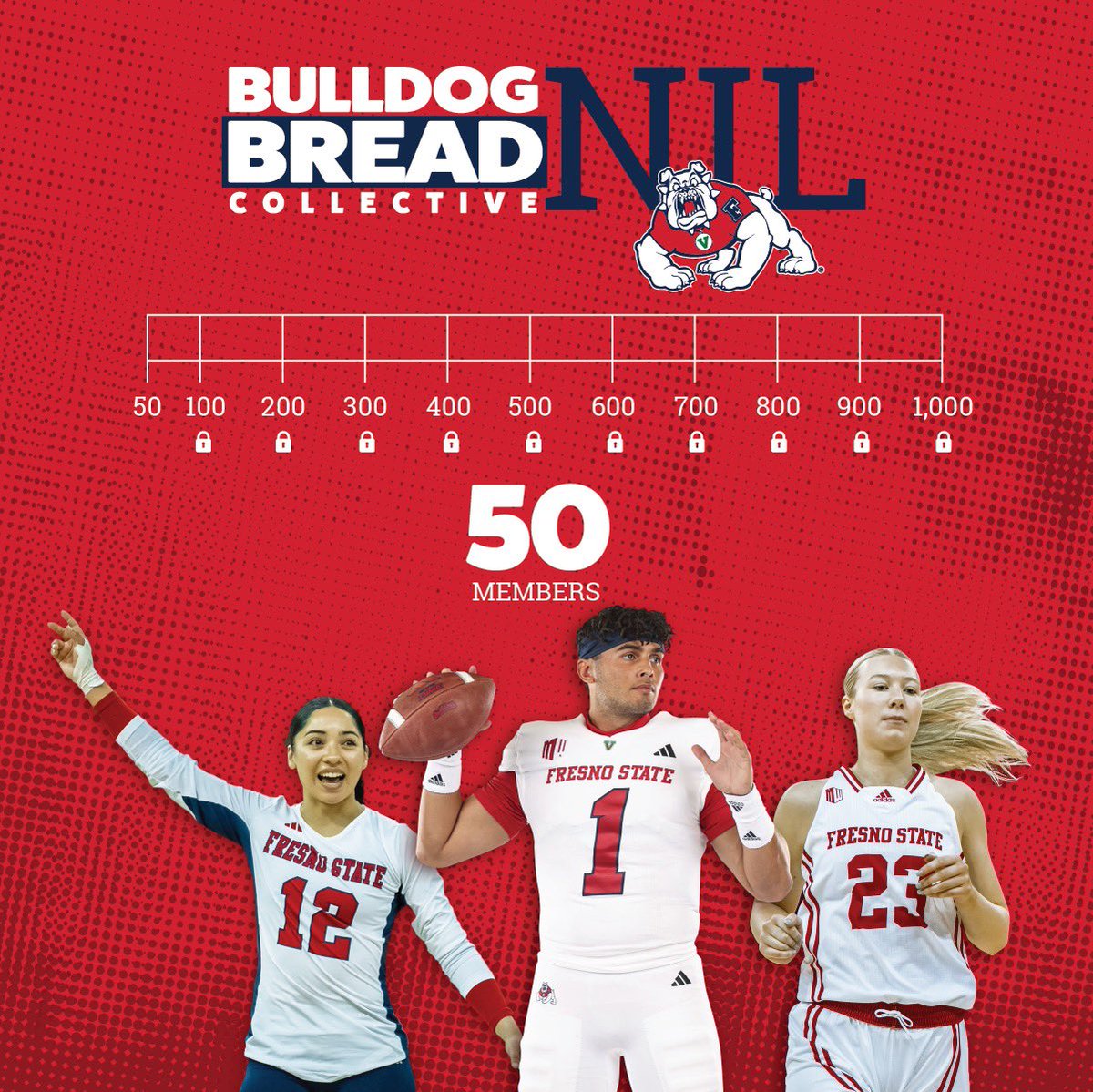 Bulldog Bread Collective (@bulldogbreadnil) on Twitter photo RUN WITH THE DOGS!
RedWave Family, it’s time to unite together to shape the future of <a href="/FSAthletics/">Fresno State Bulldogs</a>
We presently have 50 members. With your support we can significantly increase this number and elevate our programs to new heights.
Join us at givebutter.com/BulldogBreadNIL RUN WITH THE DOGS!
RedWave Family, it’s time to unite together to shape the future of <a href="/FSAthletics/">Fresno State Bulldogs</a>
We presently have 50 members. With your support we can significantly increase this number and elevate our programs to new heights.
Join us at givebutter.com/BulldogBreadNIL