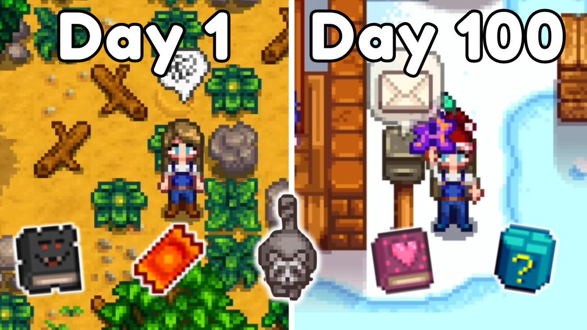 My 100 Day #StardewValley Challenge video took a really long time to record + edit but I hope all of our Stardew enjoyers will appreciate this one. 

It's the most difficult project I've worked on so let me know what you think! 🥰 xx

✨LINK: youtu.be/HYZCKRl4H5s