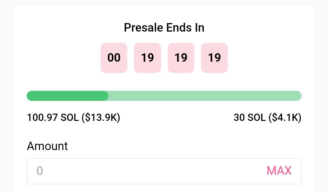 💣This is massive a few minutes ago Rudy's pre-sale just reached 100 SOL, without a doubt that shows that Rudy is here to stay! 💪💪💪