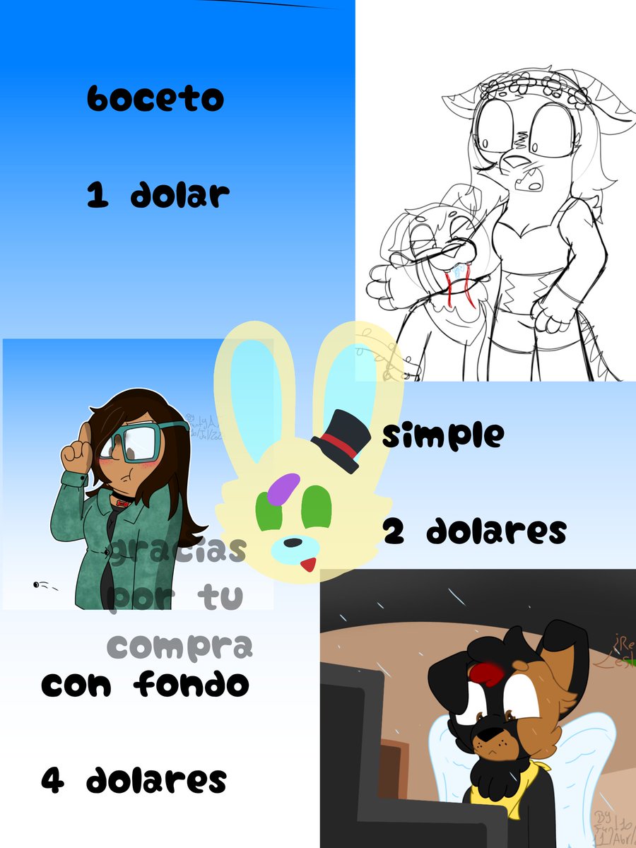 Doggyx_AF's tweet image. 🛑COMISIONES ABIERTAS🛑

-Boceto:1 dolar

-Simple:2 dolares

-Con fondo:4 dólares

-Extras:1 dolar

Pagos:
-Transferencia bancaria 

-Paypal

Me apoyarías para poder terminar de pagar mis lentes y mi fursuit de Bandit jsjs