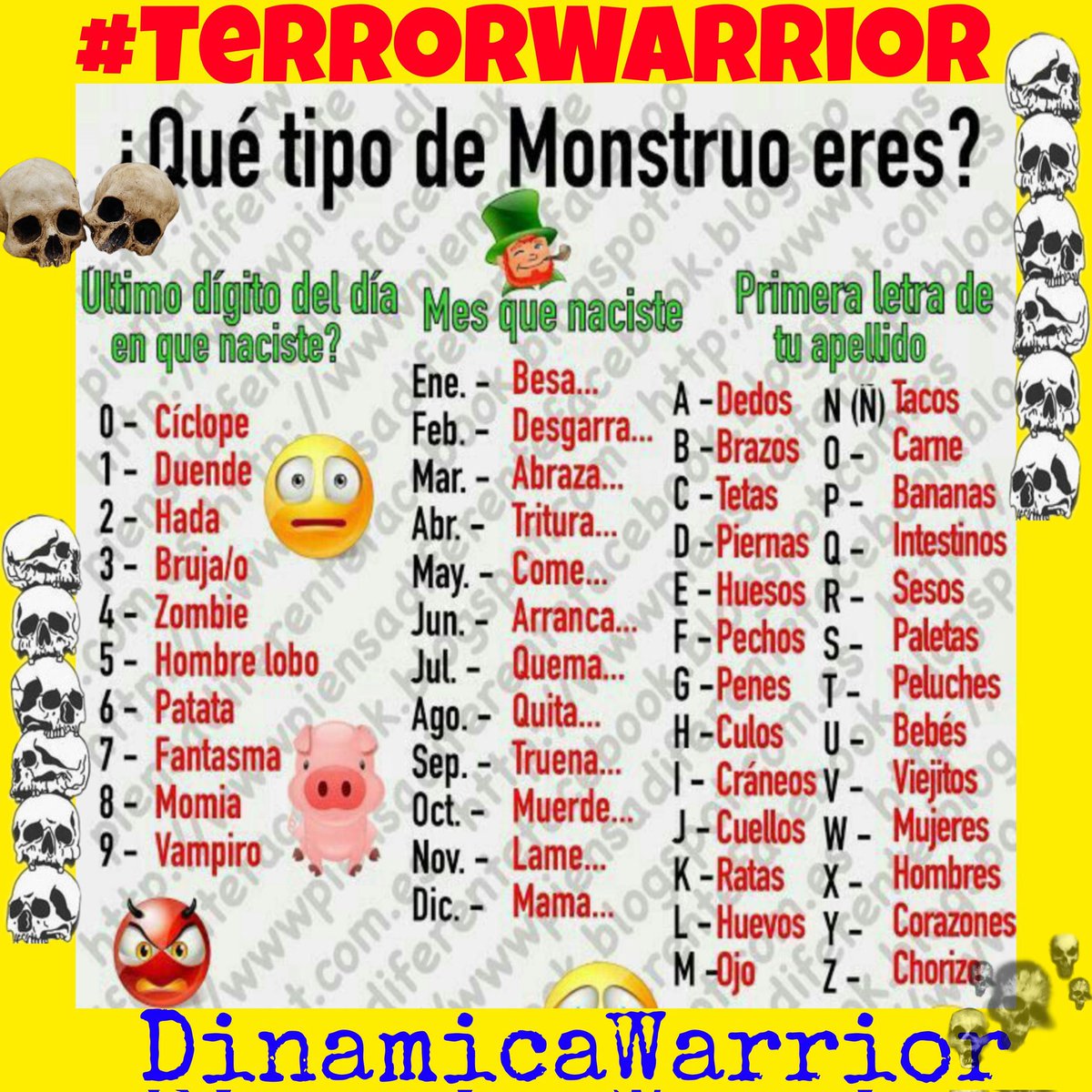 <a href="/WarriorDaih/">⚔️ Luniᵗ𝘈⚔️</a> <a href="/carher0663/">⚔️ᴋᵃʳˡᵒˢʜᵉʀᵒᵈ👑⚔️</a> <a href="/millo_moni/">MoniMILLO</a> <a href="/ElTrovador09/">Erwin</a> <a href="/Mar_Hernandez_R/">✨💖PATTY💖✨</a> <a href="/TuCaballero72/">🔱🩷♥️𝘛𝘶𝘊𝘢𝘣𝘢𝘭𝘭𝘦𝘳𝘰72🩷♥️🔱</a> <a href="/DanielRuizvila1/">~𝕯𝖆𝖓𝖎 𝕽𝖚𝖎𝖟 Á𝖛𝖎𝖑𝖆 ✒️🖤~</a> <a href="/Leylani66187179/">♧☆♤ C̷O̷C̷O̷ ♤☆♤</a> <a href="/JuanPed96335610/">Juan Pedro</a> @Kattycita10 <a href="/Elnerito09/">Ñerito Margariteño</a> Gracias linda 🌻✨️

#TerrorWarrior 
Dinámica Warriors 
Qué tipo de monstruo eres? 
Yo: Cíclope mama Dedos 
🤭🤭
Y Uds? 

<a href="/Barbie0000_/">Gatita ❤️🐾🌹</a>
<a href="/jmaryloly1/">Maryloly J. G.</a>
<a href="/AlejandraSuar3z/">Alejandra Suárez</a>
<a href="/ernesi3809/">꧁☆ɛʀռɛֆȶօ ⛤꧂🦅💙💛</a> 
<a href="/LuisMCardoso21/">Luis M. Cardoso G.</a> 
<a href="/BatJoos/">BatJoss</a>