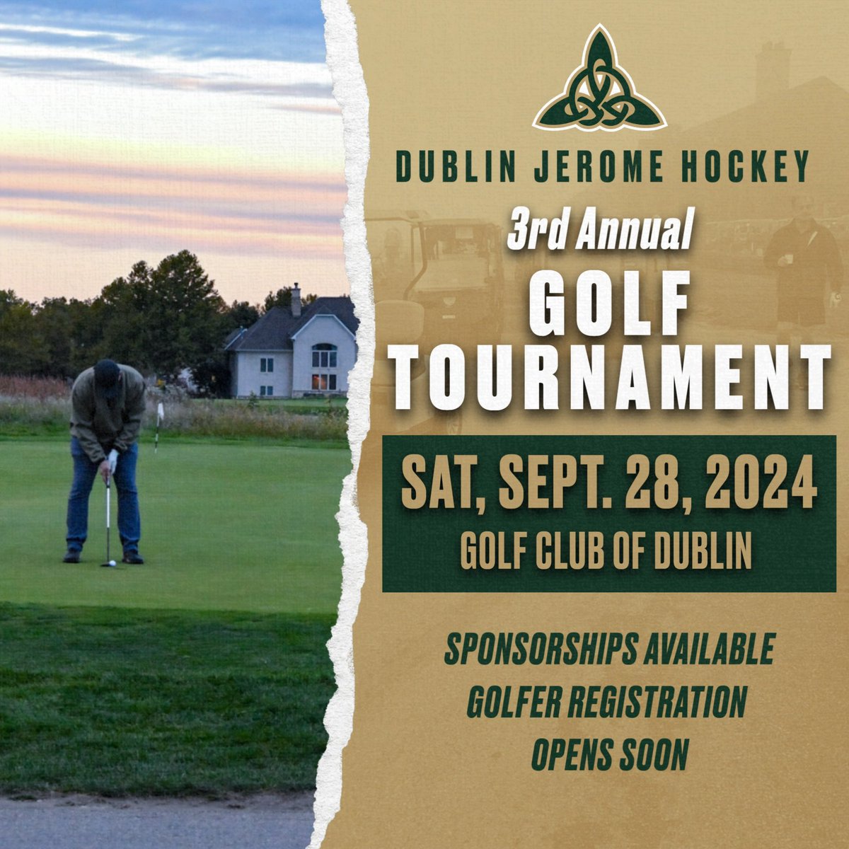 More detailed info coming soon! 

Mark your calendars for the 3rd Annual golf tournament!! #dublinjeromehockey #dublinhighschoolhockey #jeromeceltics