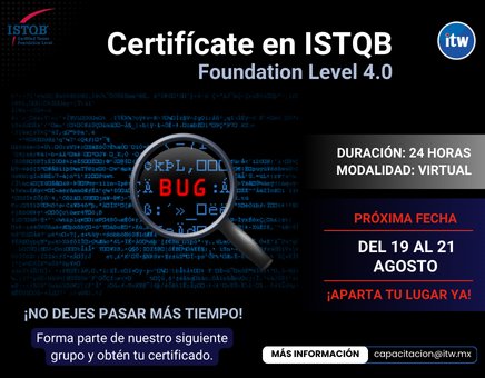 Johann_Leopold's tweet image. No dejes pasar más tiempo y certificate en #PruebasDeSoftware con @ITWorkersMx