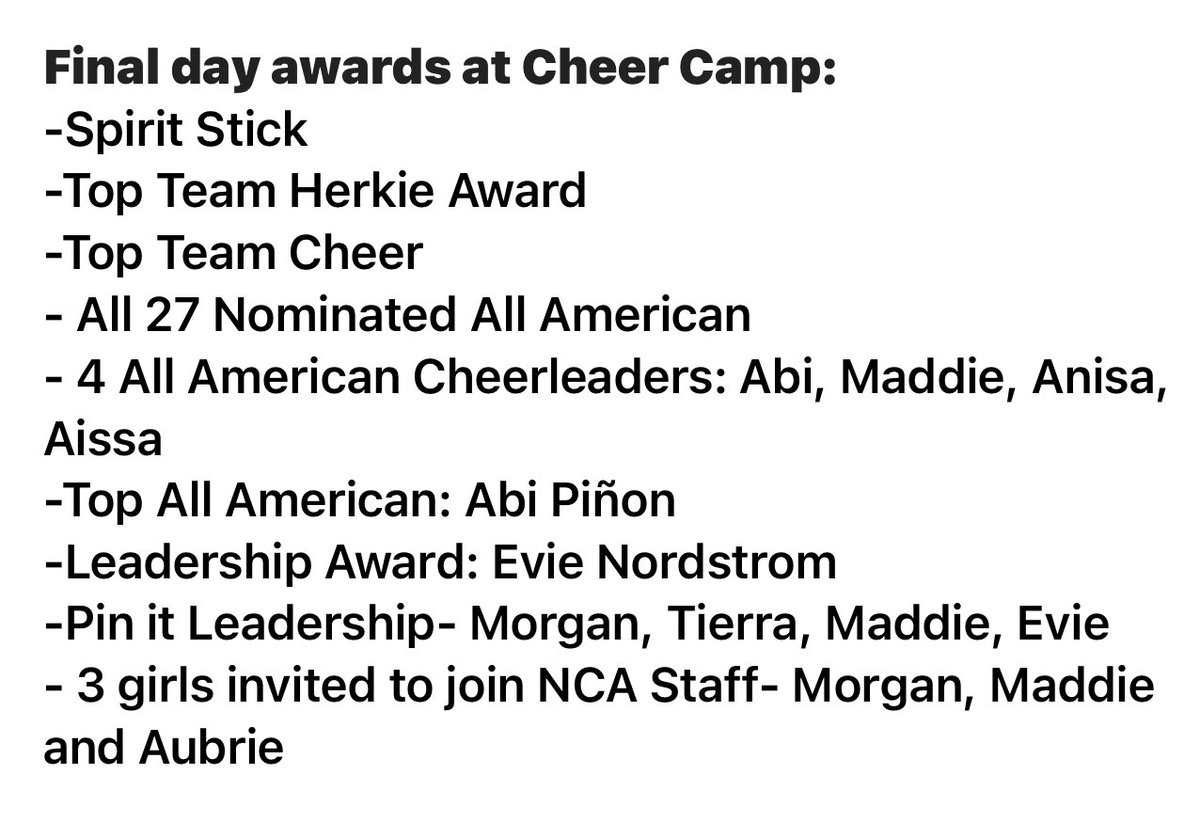 NCA Cheer Camp 2024 is in the books! Wildcat Cheerleaders came home with many awards and recognitions! This is just the beginning! Great things ahead for Wildcat Cheer🖤🩶🤍<a href="/NISDSotomayor/">Sotomayor High School</a> <a href="/SotomayorPTSA/">Sotomayor PTSA</a> <a href="/WildcatsDen_SA/">Sotomayor Wildcats Den</a>