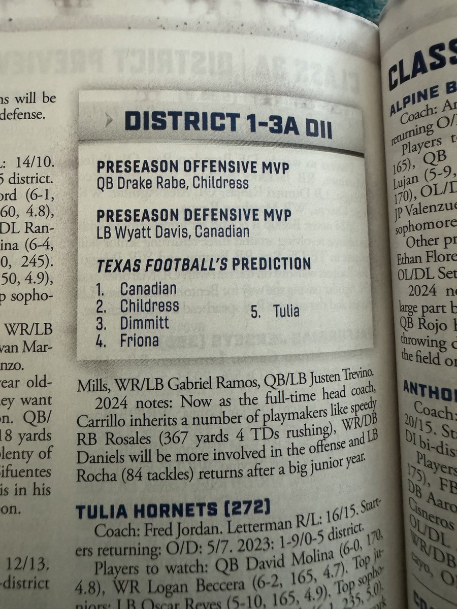 Wyatt Davis (@wyattdavis44) on Twitter photo I also would like to thank <a href="/dctf/">Dave Campbell's Texas Football — TexasFootball.com</a> for the opportunity to be the 3A pre-season defensive player of the year. 6 guys in the state of Texas was chosen for this spot! Thank you! <a href="/806hsscmedia/">Jasone Pearson</a> <a href="/CoachWhiteDB1/">Coach White</a> <a href="/KaleSteed/">Kale Steed</a> <a href="/BenjaminGolan/">Ben Golan</a> <a href="/TexasElite7v7/">Da Elite Crew (DEC)</a> <a href="/Bdrumm_Rivals/">Brandon Drumm</a> <a href="/CoachWaltonTSU/">Mike Walton</a> I also would like to thank <a href="/dctf/">Dave Campbell's Texas Football — TexasFootball.com</a> for the opportunity to be the 3A pre-season defensive player of the year. 6 guys in the state of Texas was chosen for this spot! Thank you! <a href="/806hsscmedia/">Jasone Pearson</a> <a href="/CoachWhiteDB1/">Coach White</a> <a href="/KaleSteed/">Kale Steed</a> <a href="/BenjaminGolan/">Ben Golan</a> <a href="/TexasElite7v7/">Da Elite Crew (DEC)</a> <a href="/Bdrumm_Rivals/">Brandon Drumm</a> <a href="/CoachWaltonTSU/">Mike Walton</a>