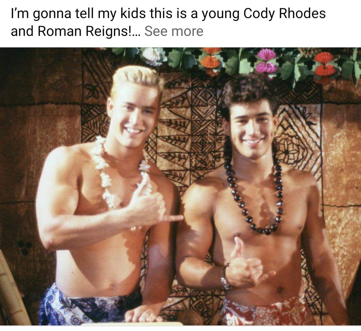 SolidFnShowRTD's tweet photo. @CodyRhodes @WWERomanReigns when you were young yous looked like @mariolopezviva AC Slater and Zack Morris... Haha!! https://t.co/hF10PHjWB8