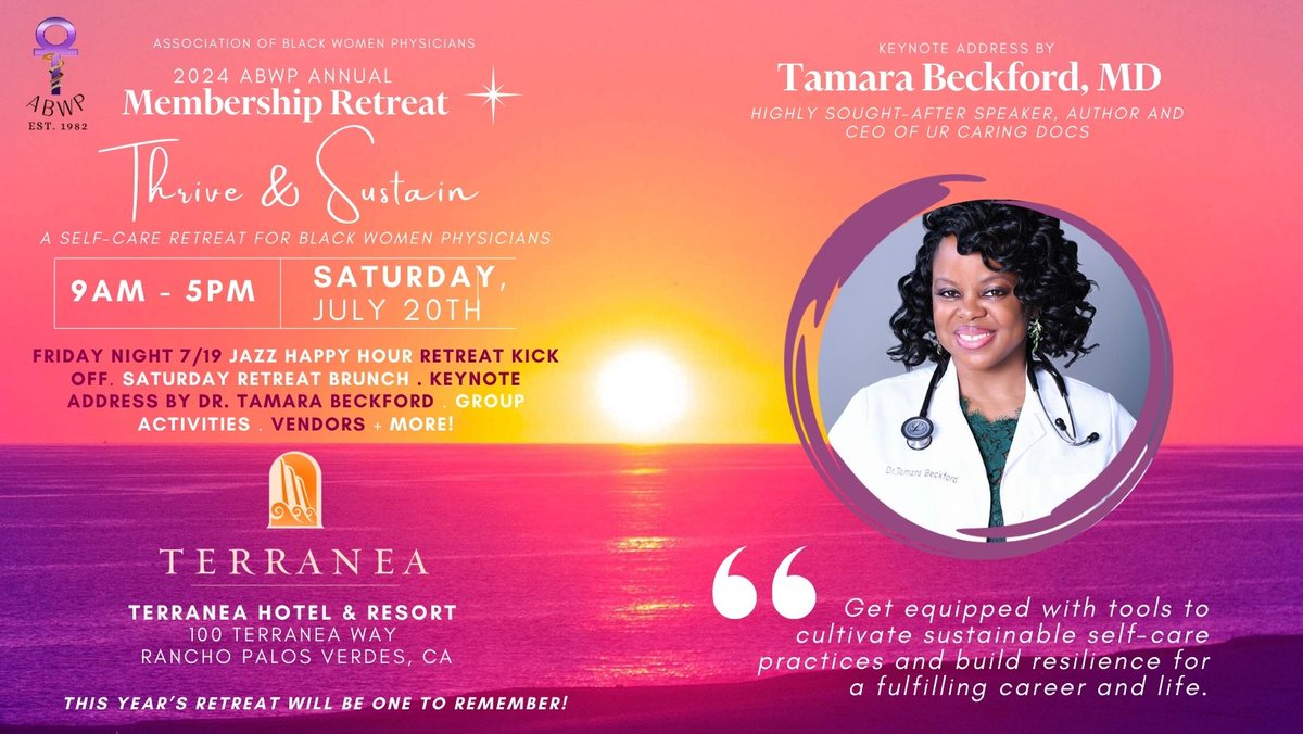 ABWP_Drs's tweet photo. ABWP members, only 1 week left to register! 🌟 Join us for the Member Retreat on 7/20/24 at the beautiful Terranea Resort. Connect, relax, and rejuvenate with your fellow sisters. Check your inbox for more details! #ABWP #MemberRetreat https://t.co/HZ3qwwTfLr