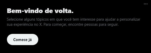 Estou de volta!
Obrigado, X!