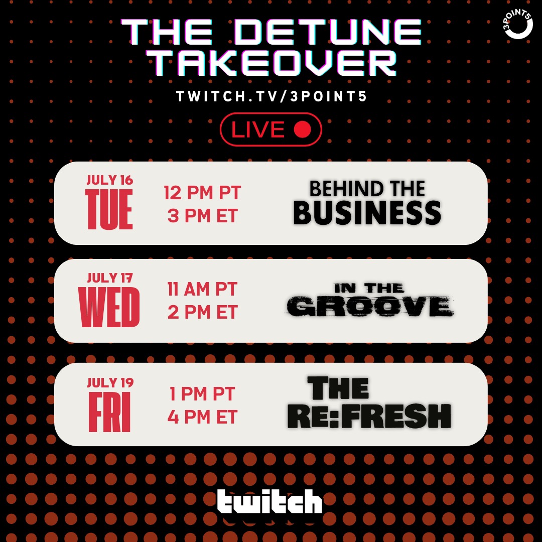 NEXT WEEK I WILL BE TAKING OVER UNIVERSAL MUSIC'S OFFICAL TWITCH CHANNEL!?

Tuesday were discussing BTS things related to streaming/music

Wednesday spinning 3 records in FULL that I hand picked  - and dissecting them

Friday talking NEW music and releases with a UMG artist

!!!!