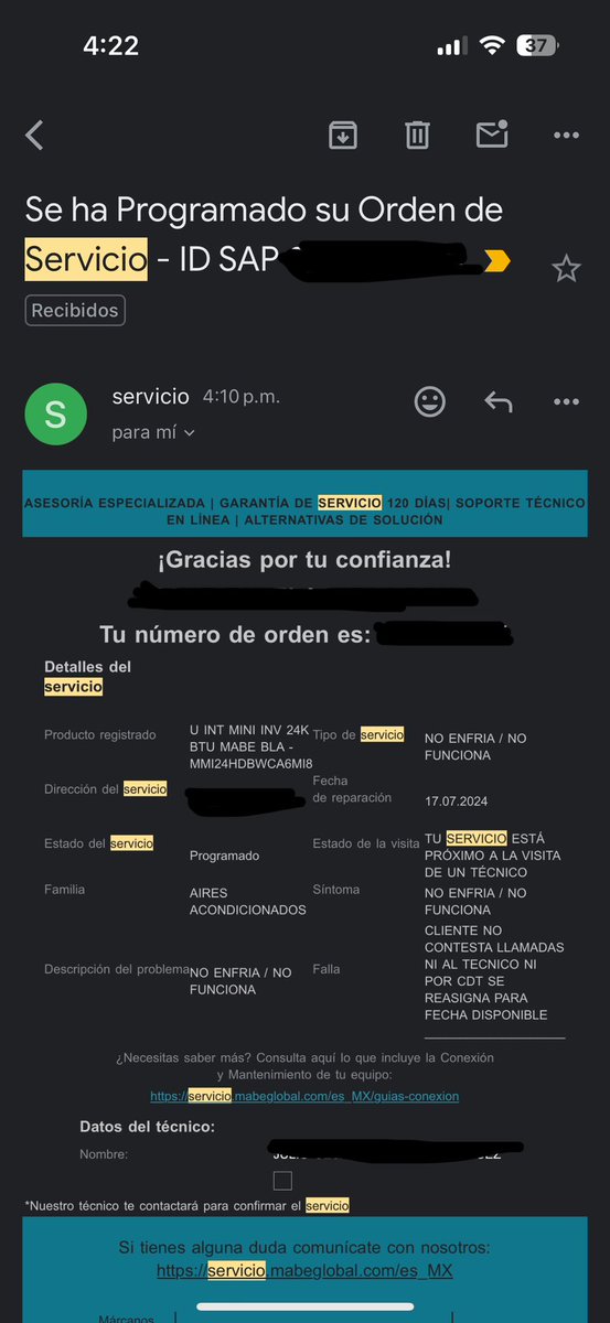 danyblade4's tweet photo. Harta del pésimo servicio de @Mabe Es la 4ta vez que cambian la visita técnica sin avisar y reagendan el día que se les antoja, argumentando que no contestamos. Nos tienen esperando de 9am a 7pm, llamamos y otra vez se reagendo o cancelo sin avisar. @Profeco https://t.co/aPLcHy17iH