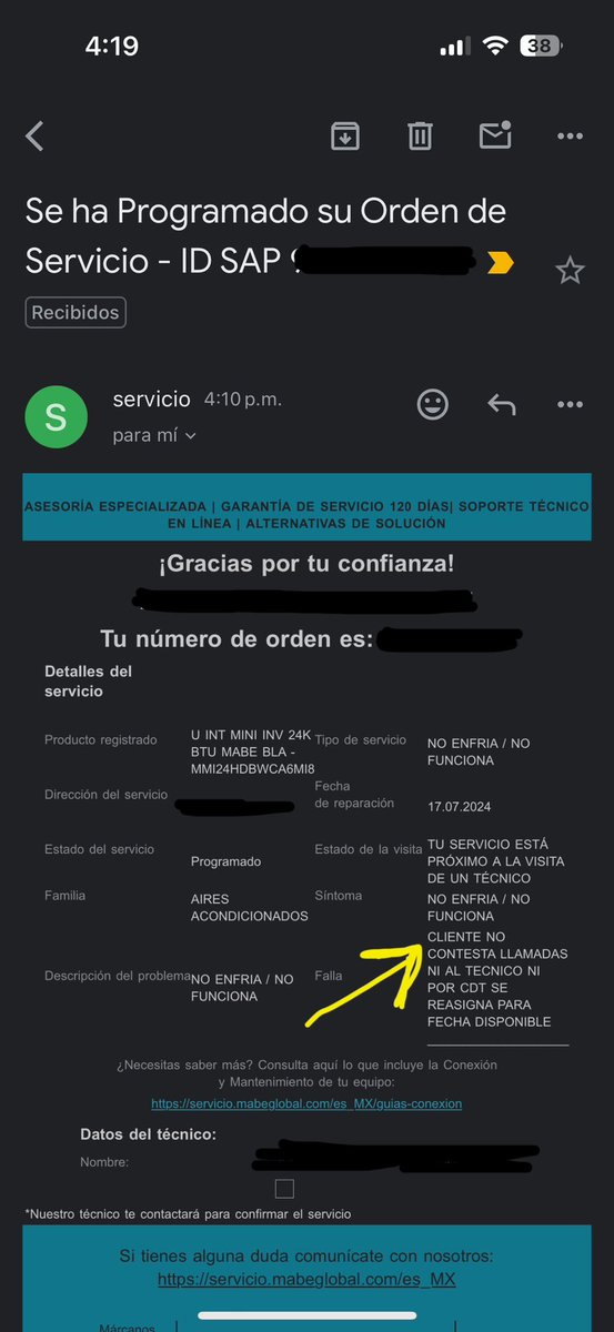 danyblade4's tweet photo. Harta del pésimo servicio de @Mabe Es la 4ta vez que cambian la visita técnica sin avisar y reagendan el día que se les antoja, argumentando que no contestamos. Nos tienen esperando de 9am a 7pm, llamamos y otra vez se reagendo o cancelo sin avisar. @Profeco https://t.co/aPLcHy17iH