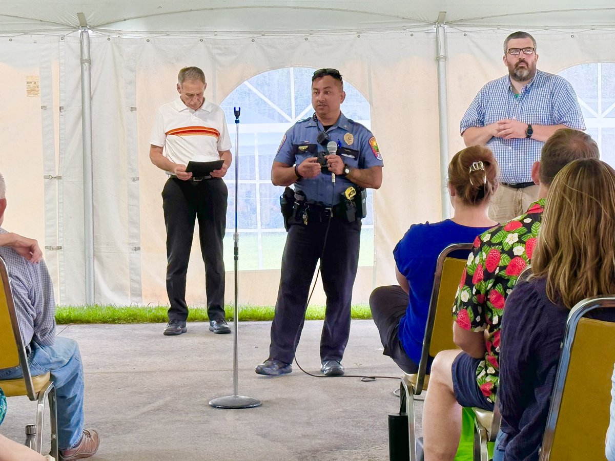 During yesterday’s award ceremony at the Winona County Fair, the St. Charles Police Department  was presented with a donation of three portable Fire Suppression Tools (FSTs) by the Raising Sun Masonic Lodge #49 (St. Charles).