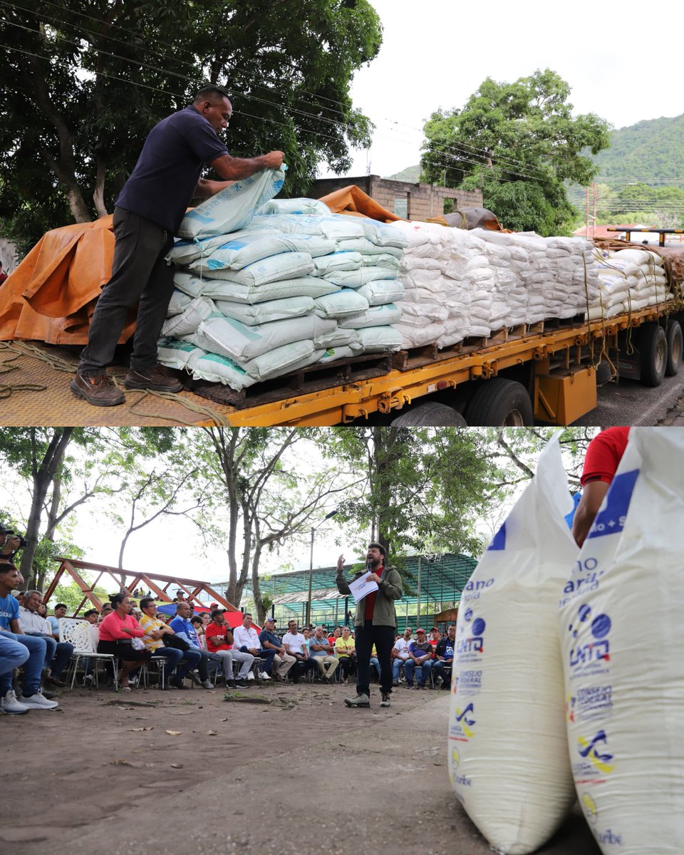 ErnestoLunaPsuv's tweet photo. Le garantizamos a 16 Consejos Comunales (15 de Acosta y uno de Piar), que agrupan a 448 productores de la zona norte del estado Monagas, los insumos necesarios para la siembra de 770 hectáreas de diversos rubros (pimentón, ají, café, maíz, caraota, tomate). https://t.co/Y8qvDc8O86