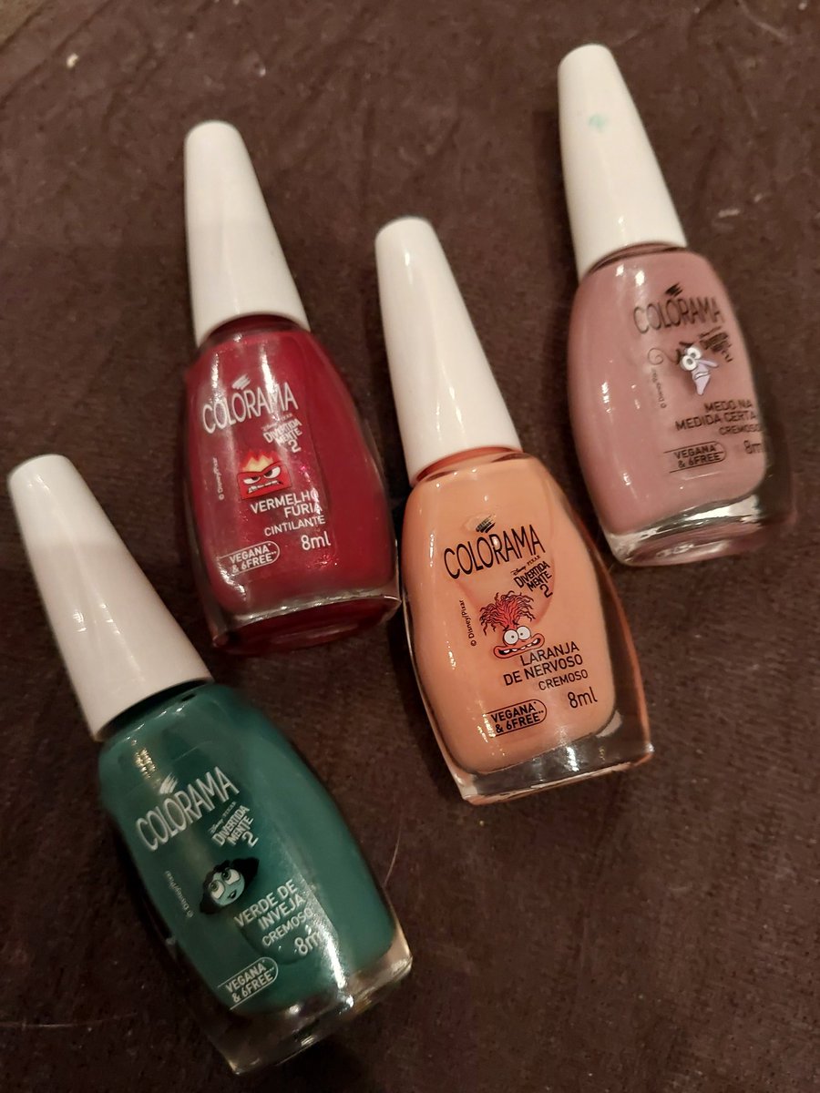 Juh_RioBranco's tweet photo. in love with these nail polishes.... I'm going to buy the others tomorrow 🥰
#colorama #Insideout2 https://t.co/rdnw3PUjob