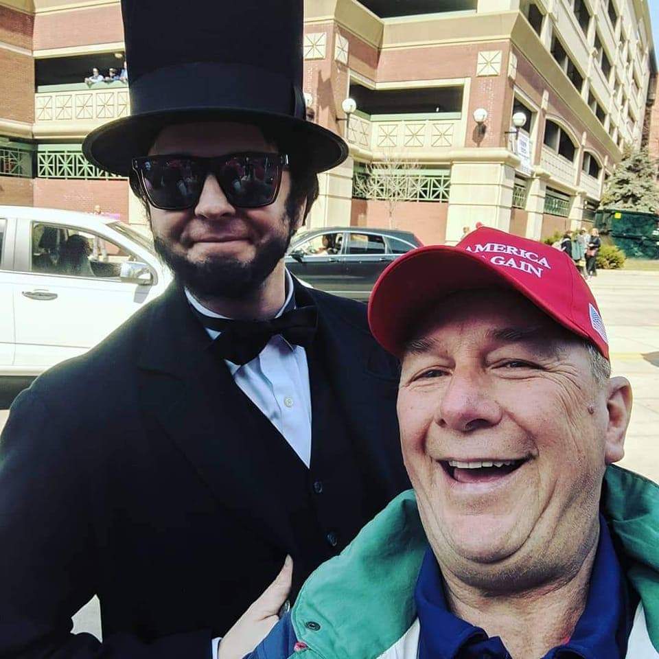 You never know who you're going to meet at a trump rally. He wanted to trade hats but I didn't. God bless America.