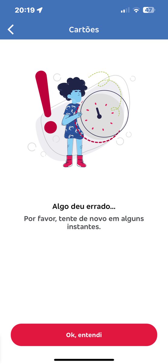 jfmoraes1's tweet photo. @Bradesco o aplicativo do banco na área do cartão de crédito na está funcionando a uns três dias , sempre dando o mesmo erro https://t.co/2h2DFYzfIU