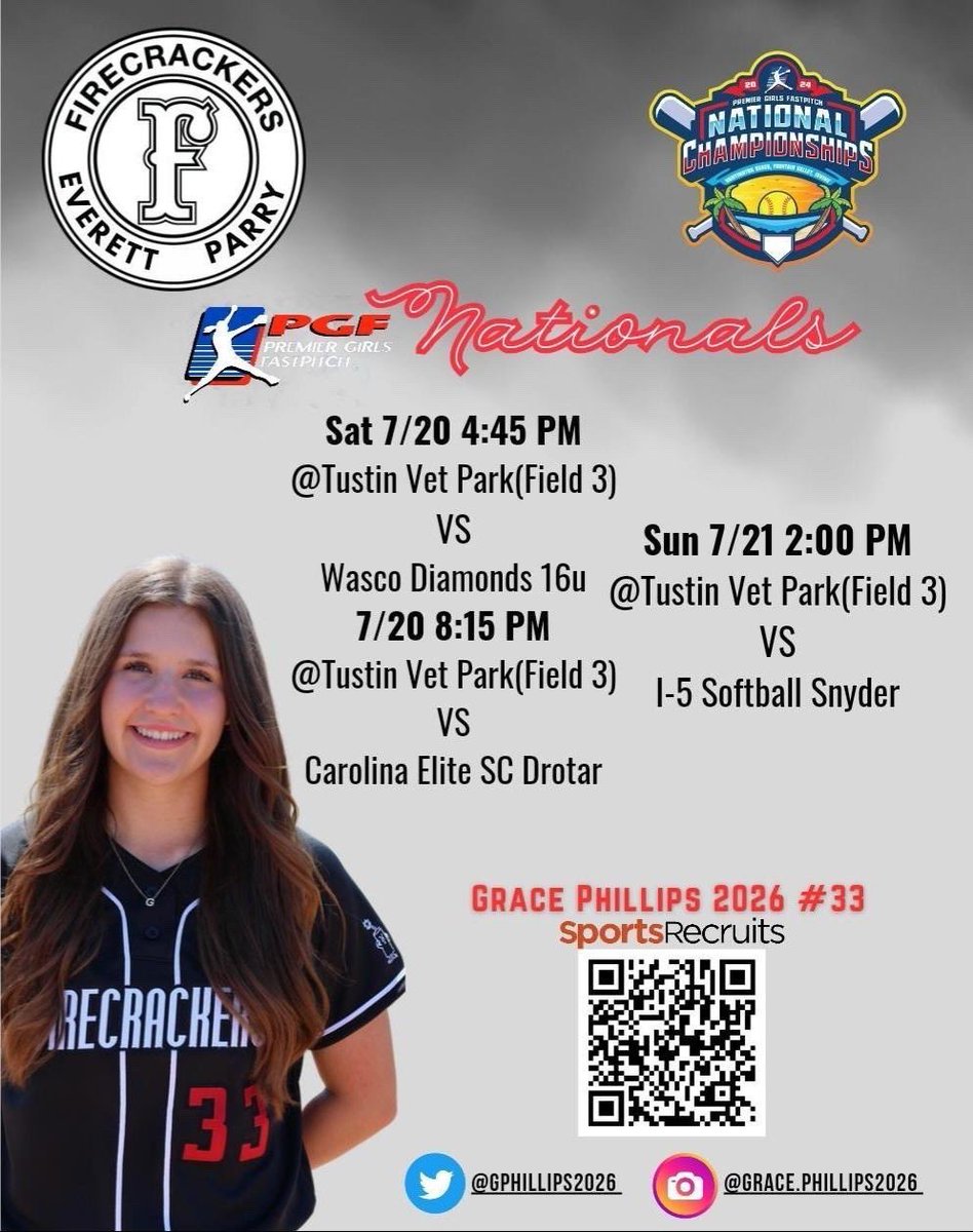 Grace Phillips (@gphillips2026) on Twitter photo Nationals here we come! 🏖️
<a href="/YaleSoftball/">Yale Softball</a> <a href="/PurdueSoftball/">Purdue Softball</a> <a href="/WASHUSoftball/">WashU Softball</a> <a href="/MinesSoftball/">Mines Softball</a> <a href="/ucdavissoftball/">UC Davis Softball</a> <a href="/NCFC2026/">Norcal Firecrackers EP</a> Nationals here we come! 🏖️
<a href="/YaleSoftball/">Yale Softball</a> <a href="/PurdueSoftball/">Purdue Softball</a> <a href="/WASHUSoftball/">WashU Softball</a> <a href="/MinesSoftball/">Mines Softball</a> <a href="/ucdavissoftball/">UC Davis Softball</a> <a href="/NCFC2026/">Norcal Firecrackers EP</a>