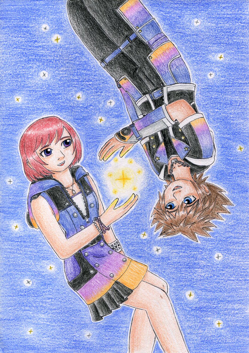 InsaneNorma's tweet image. Day 4: Free day - Sunset Stars
Here&apos;s Kairi and Sora in sunset form. ^v^
#sokaiweek #sokaiweek2024