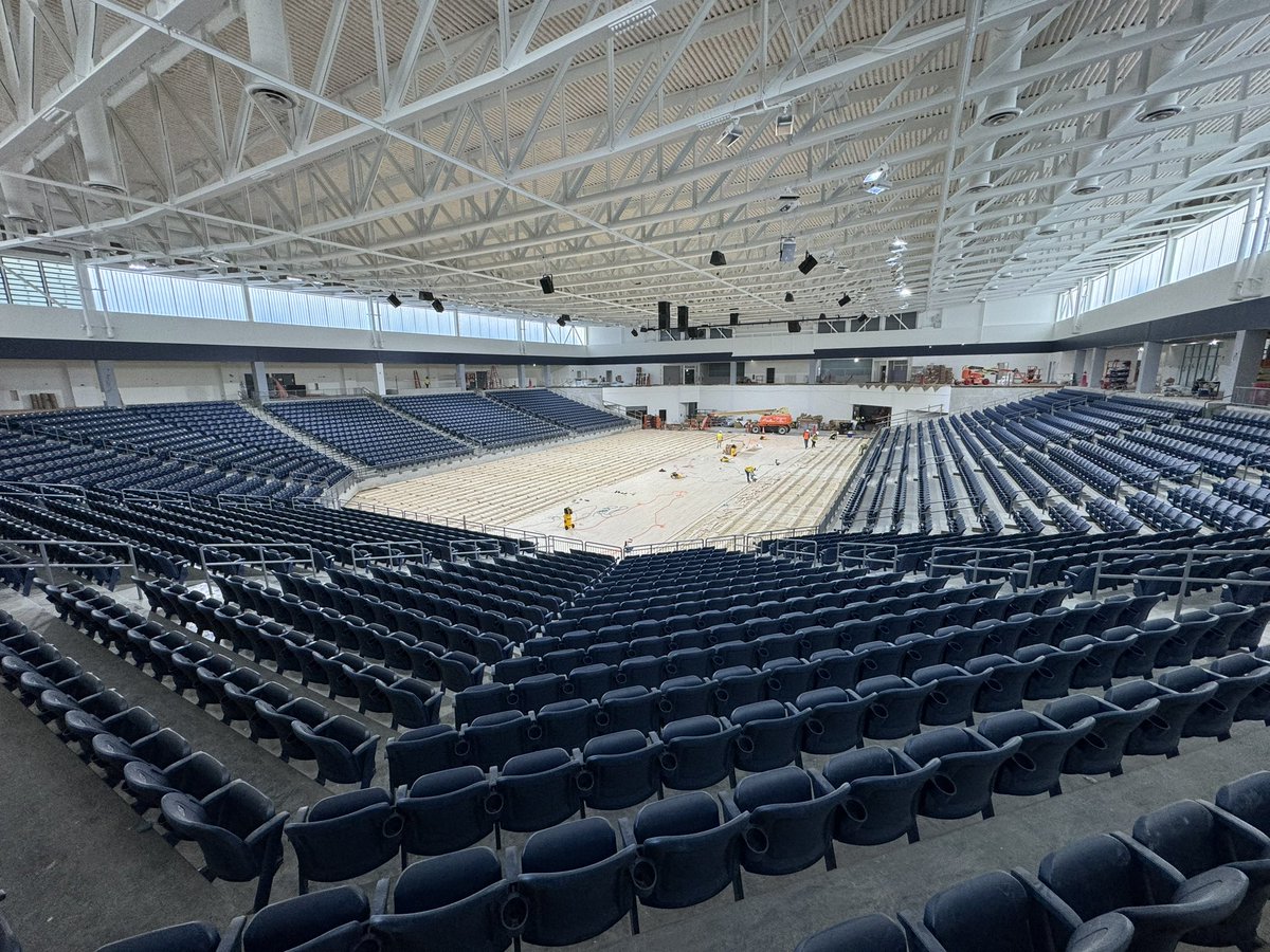 Court being installed today🔨🧰

<a href="/GSAthletics_MBB/">Georgia Southern Men's Basketball</a> | <a href="/GSAthletics_WBB/">Georgia Southern Women’s Basketball</a>