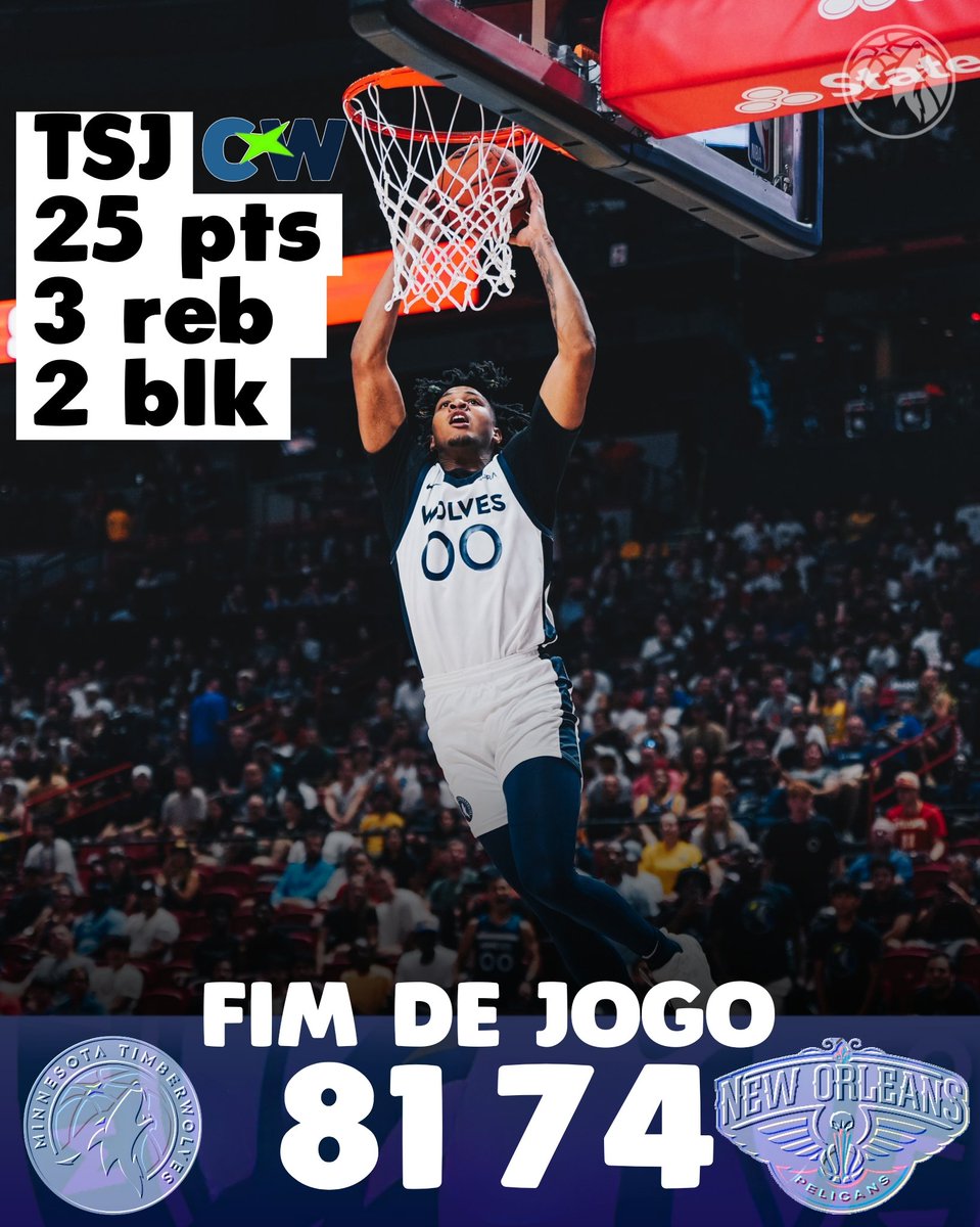 CentralTWolves's tweet image. O TIMBERWOLVES VENCE NA SUMMER LEAGUE!

Com uma atuação espetacular do TSJ, o time de minnesota ganha a sua primeira partida na summer league.
