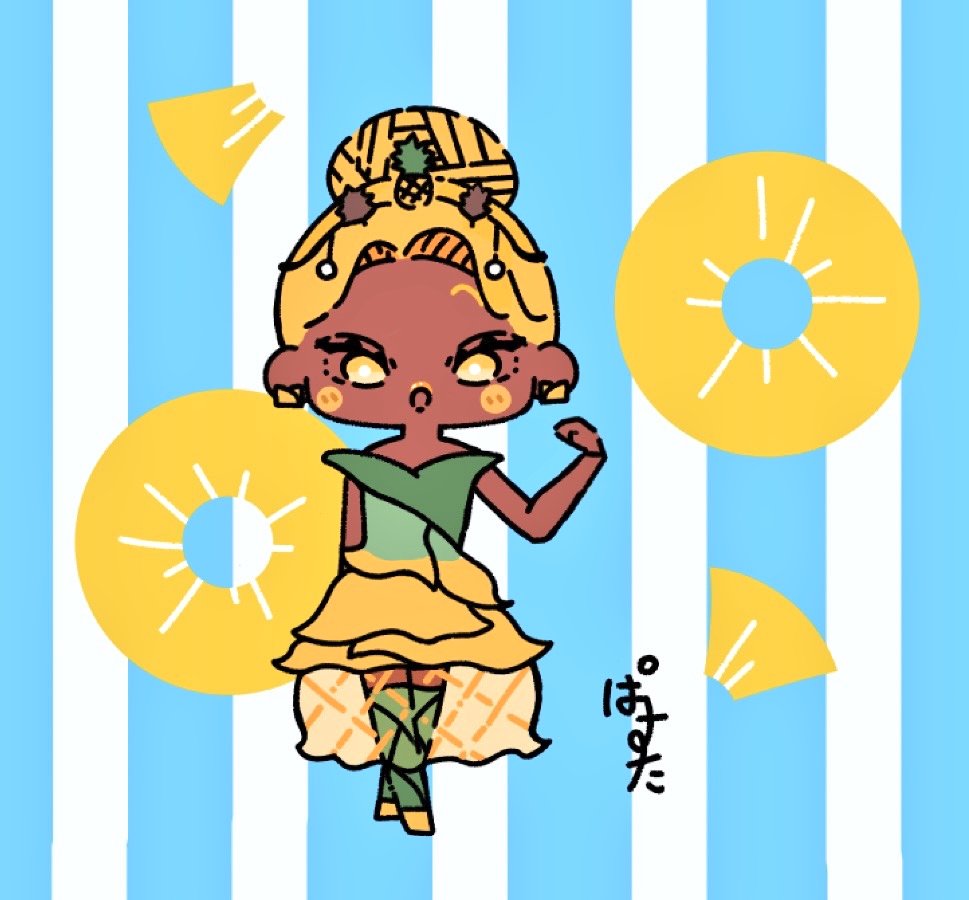 PASUTA_115's tweet image. フレッシュパインなお姫様！

#オリジナルイラスト
#オリジナルキャラ
#パイナップル
#女の子