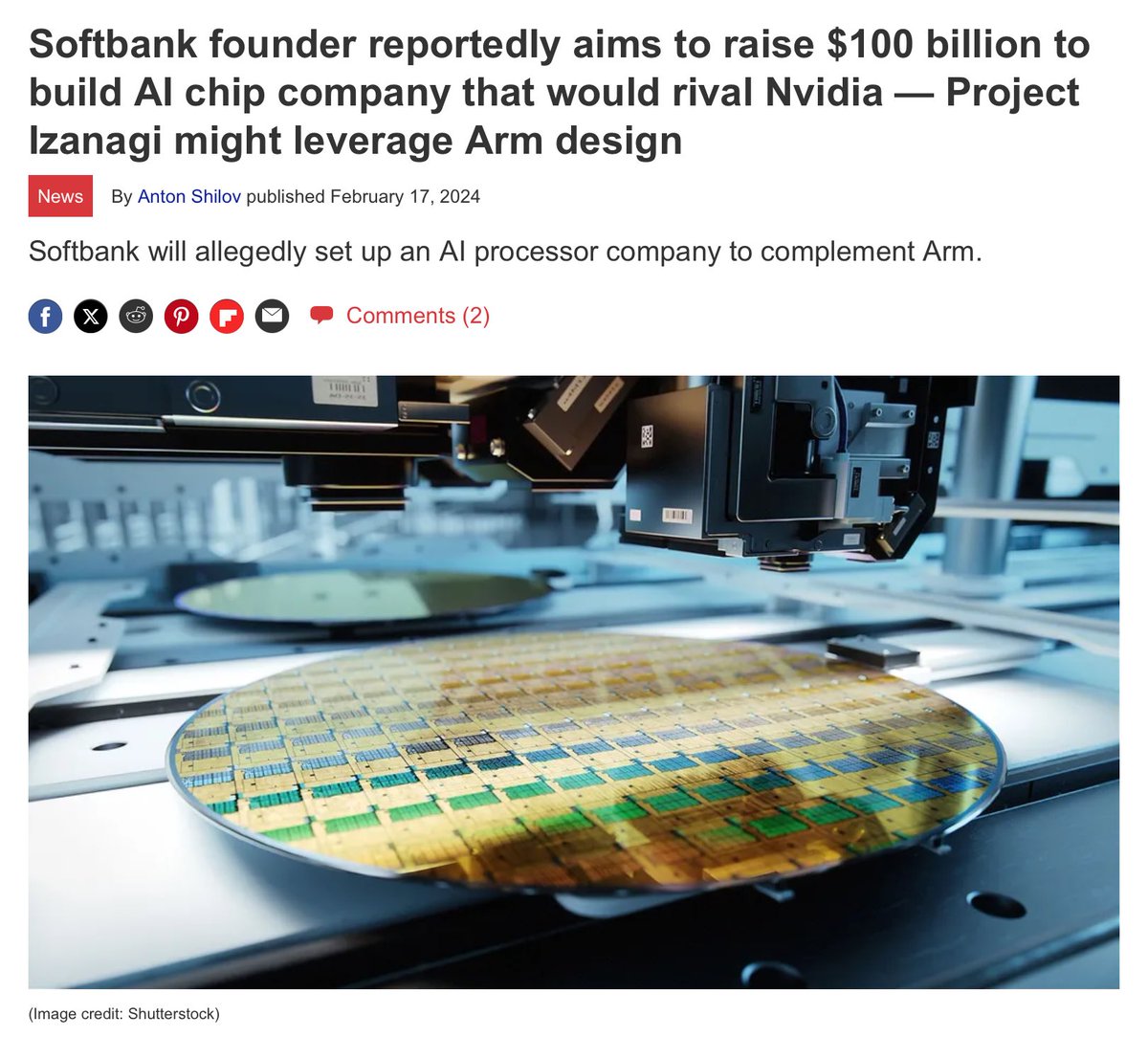 tesla_teamx's tweet photo. ARM 2025 AI chip
SoftBank $100 billion AI investment
Project Izanagi
Sam Altman / Masayoshi Son chip collaboration
#Graphcore
= ALL THE SAME THING
$ARM $NVDA https://t.co/iqjZUtpbax