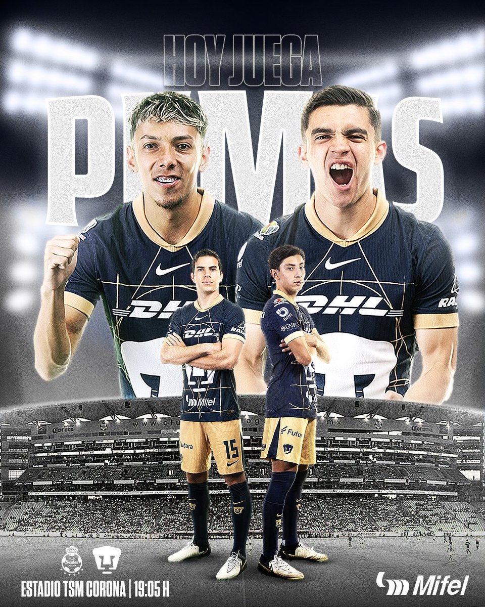 🐾 Sábado de ver a Pumas en acción 👊

Jugamos ante Santos en la Comarca Lagunera a las 19:05 horas.

¡A ganar, Pumas! 👏👏👏

#DePumasSoy #OhUniversidad #PumasEsMiFelicidad <a href="/BancaMifel/">Banca Mifel</a>