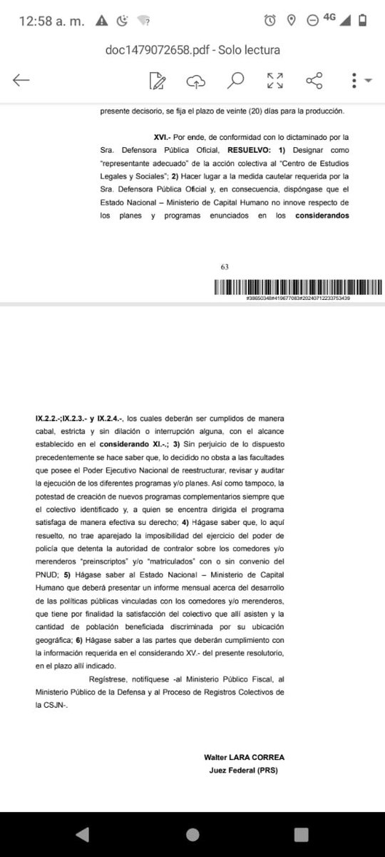 JuanGrabois's tweet photo. Viendo la obra de Pedro y Ofe -mal espectador, celu prendido- me llega la notificación del OCTAVO juez federal que nos da la razón, esta vez en el fuero Contencioso Administrativo...¿saben por qué? Porque tenemos razón. Es tan obvio que comer es un derecho constitucional que solo Pettovello no se da cuenta. Mañana subimos el fallo entero y lo explicamos mejor.
