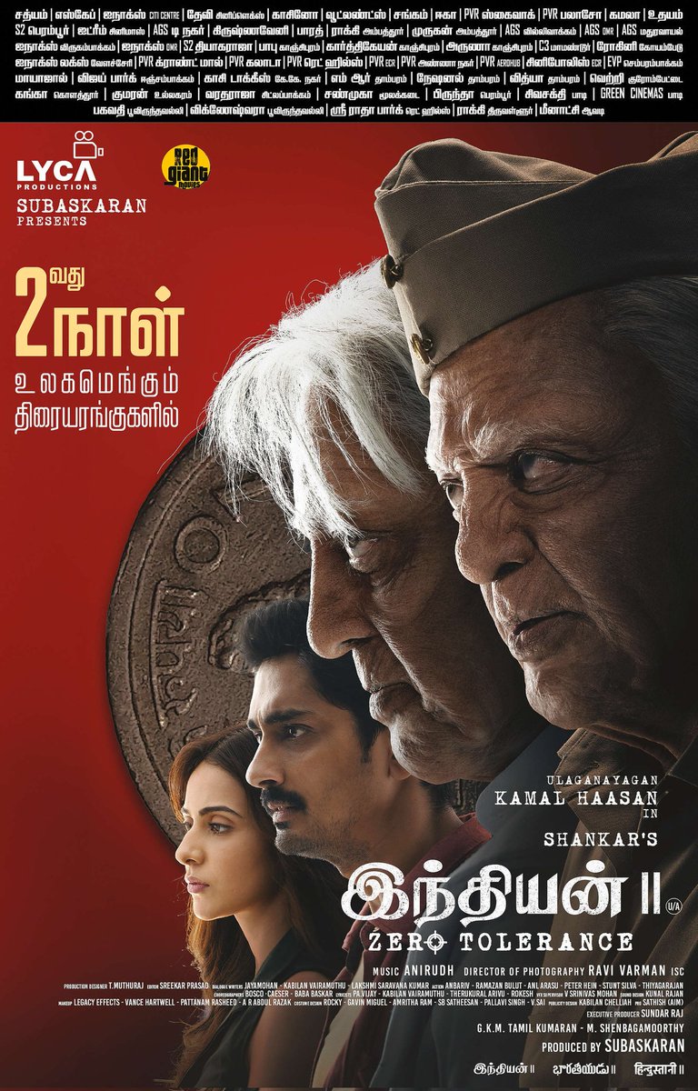 kalakkalcinema's tweet photo. #Indian2 🇮🇳 2-வது நாள் உலகமெங்கும்  திரையரங்குகளில்!

#KamalHaasan #Shankar #Siddarth #Hindustani2 #Bharateeyudu2 #ZeroTolerance #ComeBackIndian #Indian3 #Indian2Review https://t.co/uIhuOev5X8