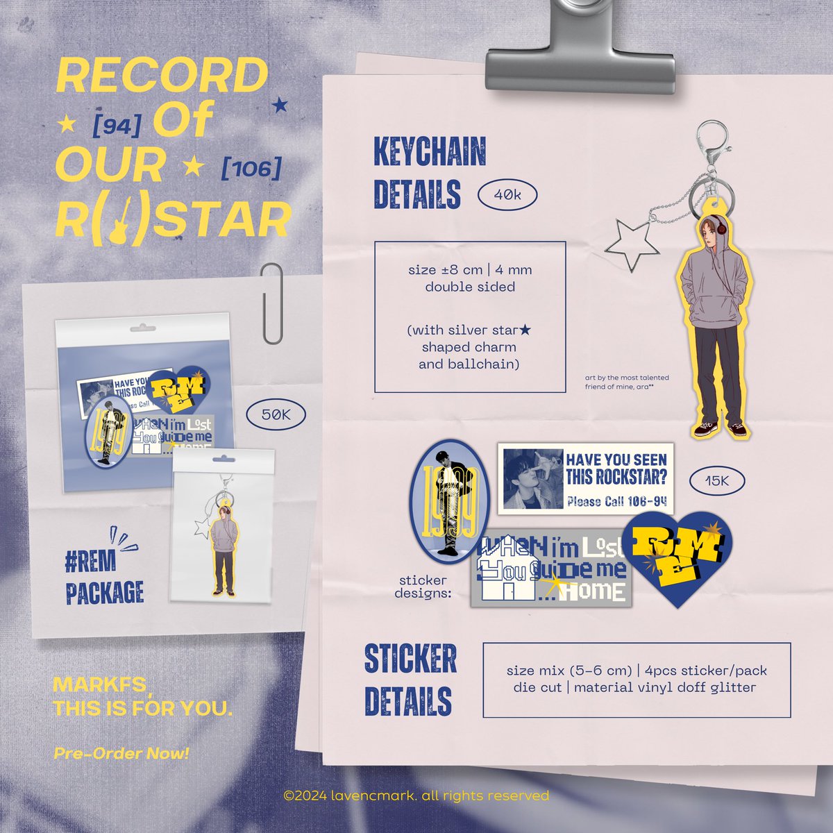 [ rts &amp; likes are vvv appreciated♡ ]

Ⓜ️⭐️🎧 RECORD OF OUR R( )STAR

REM package | keychain | sticker pack
price start from 𖦹 IDR 15.000

⭑.ᐟ pre-order period : 14 - 25 july 2024
forms.gle/xj681P5KzSn8Zh…

shipping from bekasi, ina
©lavencmark