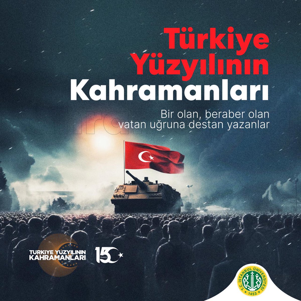 istuniresmi's tweet photo. İlkesi, ülkesi, ailesi, istiklali ve istikbali için canı pahasına ülkesini savunan 15 Temmuz şehitlerimizi ve tarih boyunca aynı değerler uğruna canlarını feda eden aziz şehitlerimizi rahmetle yâd ediyor, tüm gazilerimize şükranlarımızı sunuyoruz.

#15temmuz #15temmuzdestani https://t.co/ffaUdXCQse