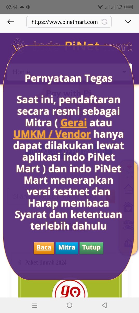 11Mashuriuun's tweet photo. @HjLinda4 @PiCoreTeam @PiNetworkCA @USA87500790 @PiBridgeOrg @pinetwork_world @PiNewsMedia Maaf ini masih versi tesnet Bu hj https://t.co/8gyUnY5H9J