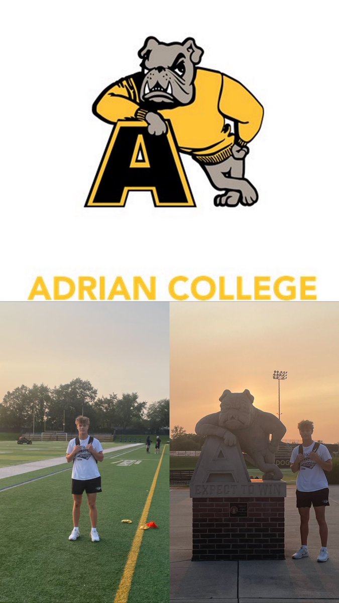 After an amazing camp and conversation with <a href="/Coach_Ty_Palka/">Tyler Palka</a>, I’m truly blessed to say I have received my first football offer from Adrian College! #Godawgs #AGTG🙏 <a href="/Gsouldourian/">Greg Souldourian</a> <a href="/Plymouth_Ball/">Plymouth Football</a>